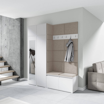 Garderobe LISSABON mit Schuhschrank, Trinity 02 weiß