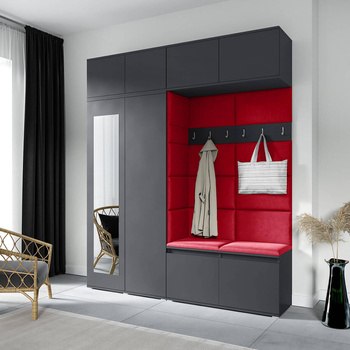 Kleiderschrank HARLEM, Stoff trinity 24, graphit