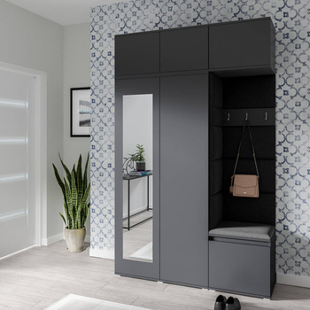 Kleiderschrank KENT, Stoff Trinity 16, graphit