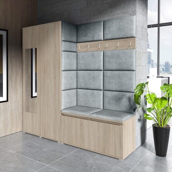 Kleiderschrank CLEO in Stoff Trinity 14, Eiche Sonoma