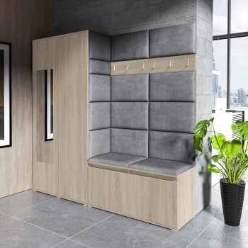 Kleiderschrank CLEO in Stoff Trinity 15, Eiche Sonoma