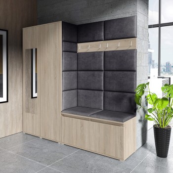 Kleiderschrank CLEO in Stoff Trinity 16, Eiche Sonoma