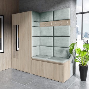 Kleiderschrank CLEO in Stoff Trinity 21, Eiche Sonoma
