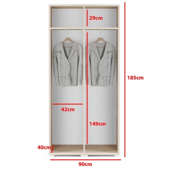 Garderobe 90 cm ohne Spiegel, Eiche sonoma