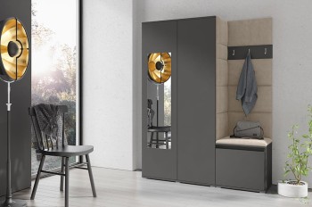 Kleiderschrank HARRY aus Stoff Trinity 2, graphit