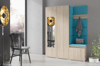 Kleiderschrank HARRY in Stoff Trinity 13, Eiche Sonoma