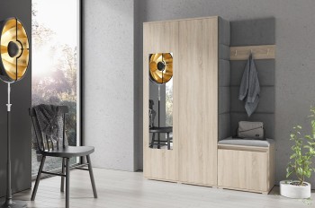 Kleiderschrank HARRY in Stoff Trinity 15, Eiche Sonoma