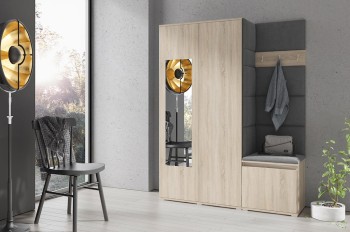 Kleiderschrank HARRY in Stoff Trinity 16, Eiche Sonoma