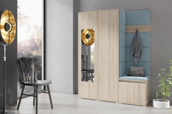 Kleiderschrank HARRY in Stoff Trinity 22, Eiche Sonoma