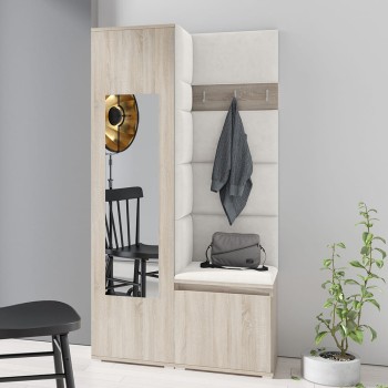IGA Kleiderschrank in Trinity 1 Stoff, Sonoma Eiche