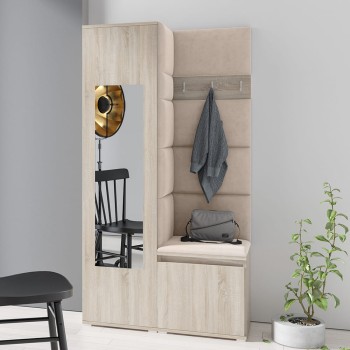 IGA Kleiderschrank in Trinity 2 Stoff, Sonoma Eiche