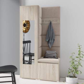 IGA Kleiderschrank in Trinity 3 Stoff, Sonoma Eiche