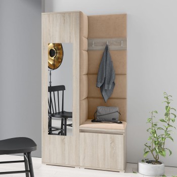 IGA Kleiderschrank in Trinity 4 Stoff, Sonoma Eiche