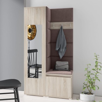 IGA Kleiderschrank in Trinity 8 Stoff, Sonoma Eiche