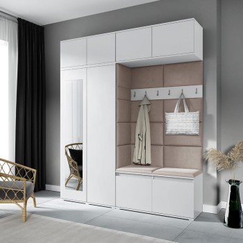 Kleiderschrank NIKOLA aus Stoff Trinity 05, weiß