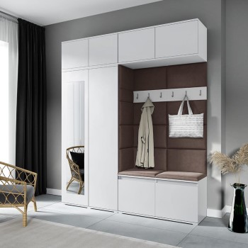 Kleiderschrank NIKOLA aus Stoff Trinity 08, weiß