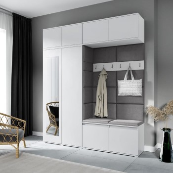 Kleiderschrank NIKOLA aus Stoff Trinity 15, weiß