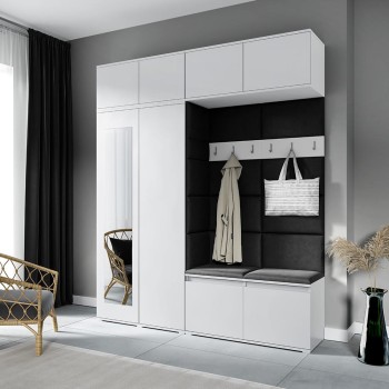 Kleiderschrank NIKOLA aus Stoff Trinity 16, weiß