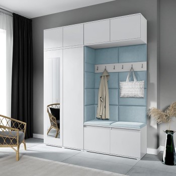 Kleiderschrank NIKOLA aus Stoff Trinity 22, weiß
