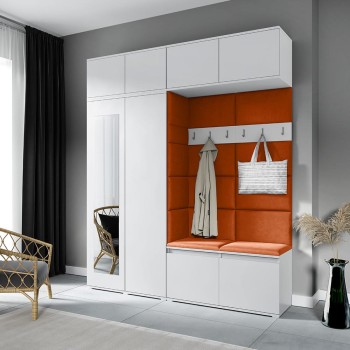 Kleiderschrank NIKOLA aus Stoff Trinity 25, weiß