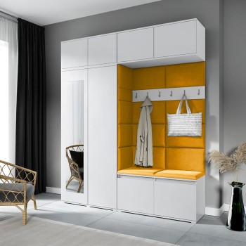 Kleiderschrank NIKOLA aus Stoff Trinity 26, weiß