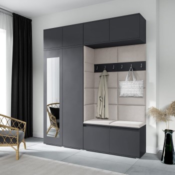 Garderobe NIKOLA aus Stoff Trinity 01, graphit