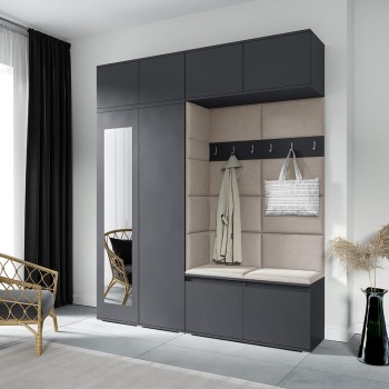 Kleiderschrank NIKOLA aus Stoff Trinity 02, graphit