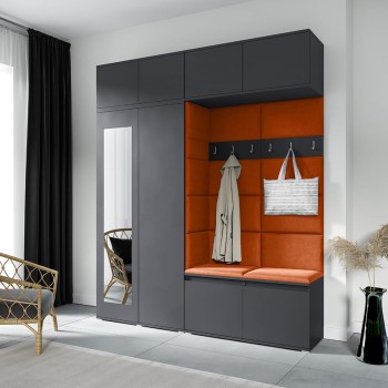 Garderobe NIKOLA aus Trinity 25 Stoff, graphit