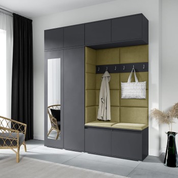 Garderobe NIKOLA aus Stoff Trinity 27, graphit