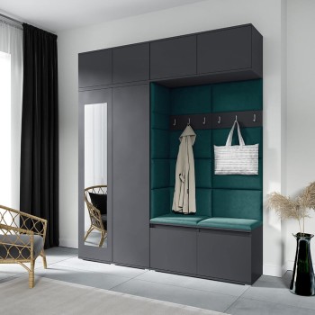 Kleiderschrank NIKOLA aus Stoff Trinity 28, graphit