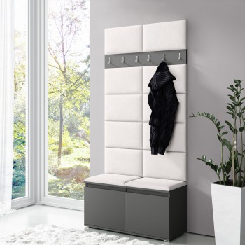 LUKA Kleiderschrank aus Trinity 01 Stoff, graphit