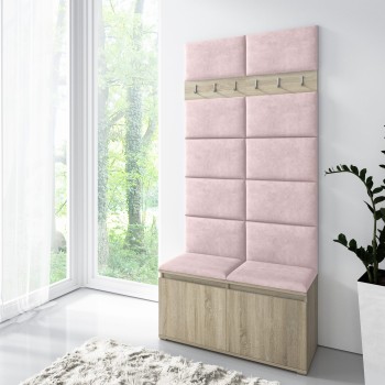 LUKA Kleiderschrank in Stoff Trinity 19, Eiche Sonoma