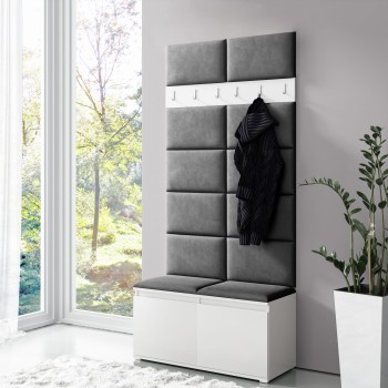 LUKA Kleiderschrank aus Trinity 15 Stoff, weiß