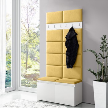 LUKA Kleiderschrank aus Trinity 18 Stoff, weiß