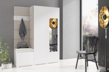 Kleiderschrank HARRY aus Stoff Trinity 1, weiß