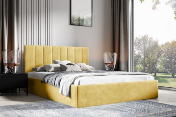 Monti Bett 160x200 Trinity 18 - gelb Plüsch gerade genäht