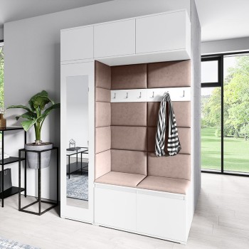 MIKA weißer Kleiderschrank aus Trinity 7 Stoff