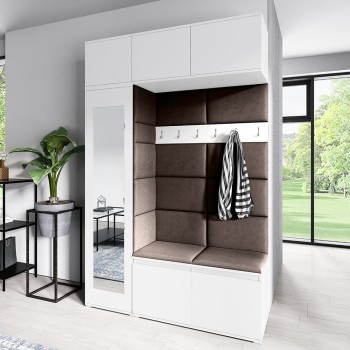 MIKA weißer Kleiderschrank aus Trinity 8 Stoff