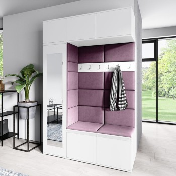 MIKA weißer Kleiderschrank aus Trinity 11 Stoff