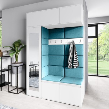 MIKA weißer Kleiderschrank aus Trinity 13 Stoff