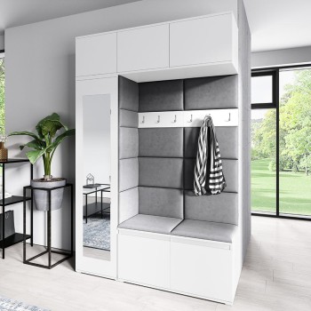 MIKA weißer Kleiderschrank aus Trinity 15 Stoff