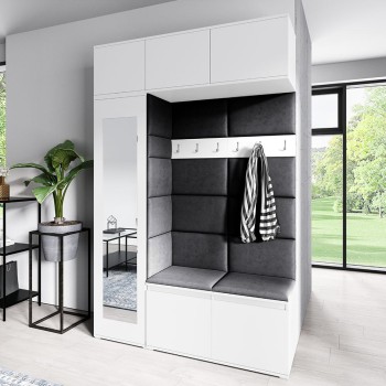MIKA weißer Kleiderschrank aus Trinity 16 Stoff