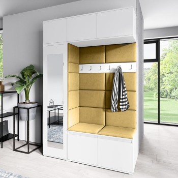 MIKA weißer Kleiderschrank aus Trinity 18 Stoff