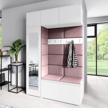 MIKA weißer Kleiderschrank aus Trinity 23 Stoff