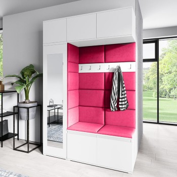 MIKA weißer Kleiderschrank aus Trinity 24 Stoff