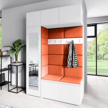 MIKA weißer Kleiderschrank aus Trinity 25 Stoff