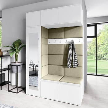 MIKA weißer Kleiderschrank aus Trinity 27 Stoff