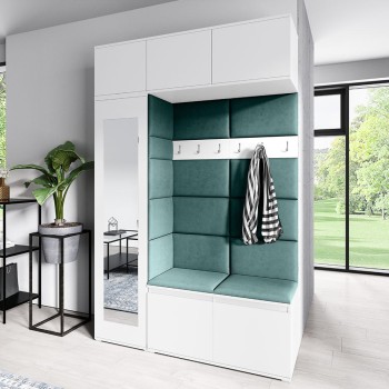 MIKA weißer Kleiderschrank aus Trinity 28 Stoff
