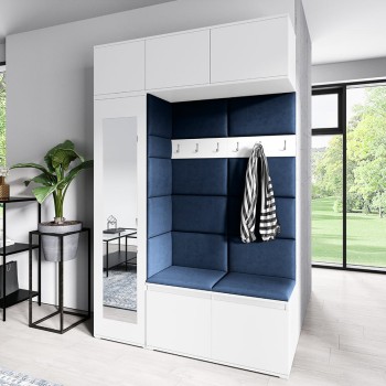 MIKA weißer Kleiderschrank aus Trinity 30 Stoff