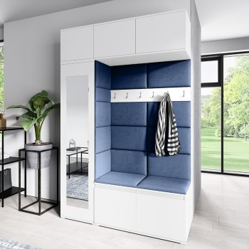 MIKA weißer Kleiderschrank aus Trinity 31 Stoff